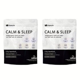 Calm & Sleep Adaptogenic Drink Mix - Raspberry Lemonade, 0 Sugars - L-Theanine, Ashwagandha & Magnesium For Relaxation & Rest, 24 Packets (Option: 02)