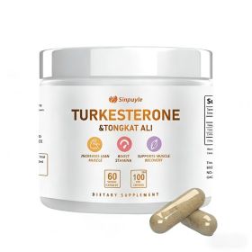 Turkesterone & Tongkat Ali Supplement , 60 Vegan Capsules, Lean Muscle Growth, Stamina Boost & Muscle Recovery (Option: 01)