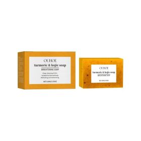 OUHOE Turmeric & Kojic Soap, Gentle Cleansing Skin Moisturizing Facial Body Care Soap (Option: 2pieces)