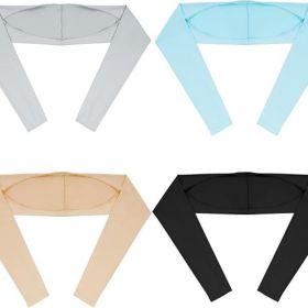 4 Pieces Cooling Shawl Golf Cooling Shawl Arm Sleeve Sun Protection Golf Shrug for Women Men Outdoor Sports (Color: Black, Gray, Nude, Blue)